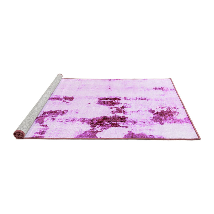 Sideview of Machine Washable Abstract Purple Modern Area Rugs, wshabs2082pur