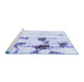 Sideview of Machine Washable Abstract Blue Modern Rug, wshabs2082blu