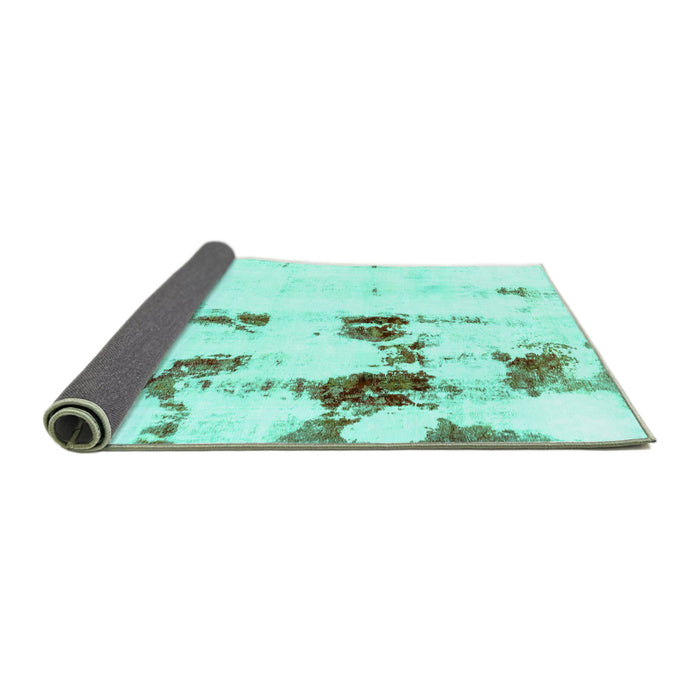 Sideview of Abstract Turquoise Modern Rug, abs2082turq