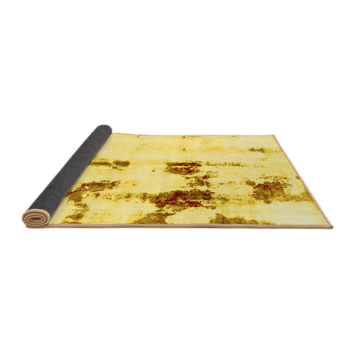 Sideview of Abstract Yellow Modern Rug, abs2082yw