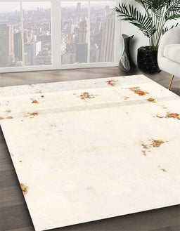 Abstract Gold Modern Rug in Family Room, abs2083