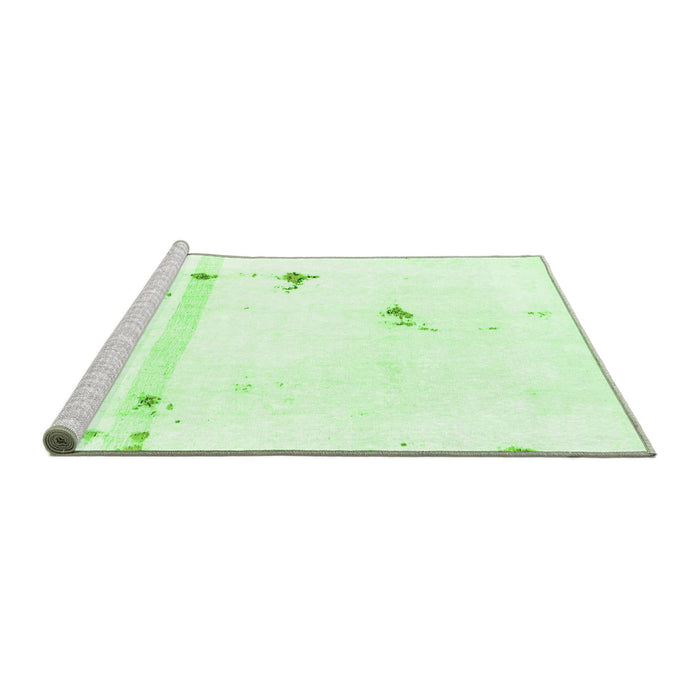 Sideview of Machine Washable Abstract Green Modern Area Rugs, wshabs2083grn