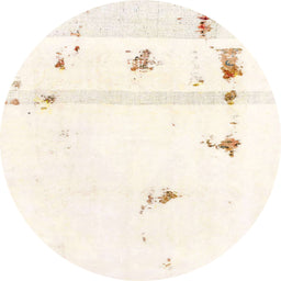 Round Abstract Gold Modern Rug, abs2083