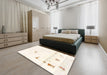 Abstract Gold Modern Rug in a Bedroom, abs2083