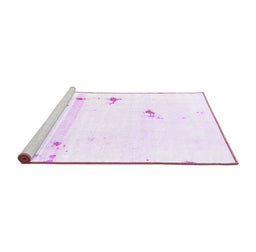 Sideview of Machine Washable Abstract Purple Modern Area Rugs, wshabs2083pur