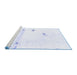 Sideview of Machine Washable Abstract Blue Modern Rug, wshabs2083blu