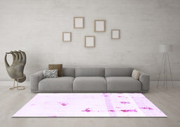 Machine Washable Abstract Purple Modern Area Rugs in a Living Room, wshabs2083pur