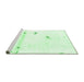 Sideview of Machine Washable Abstract Emerald Green Modern Area Rugs, wshabs2083emgrn