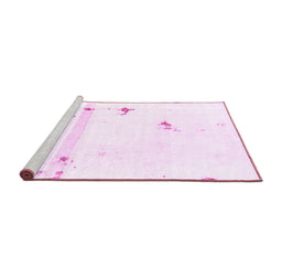 Sideview of Machine Washable Abstract Pink Modern Rug, wshabs2083pnk