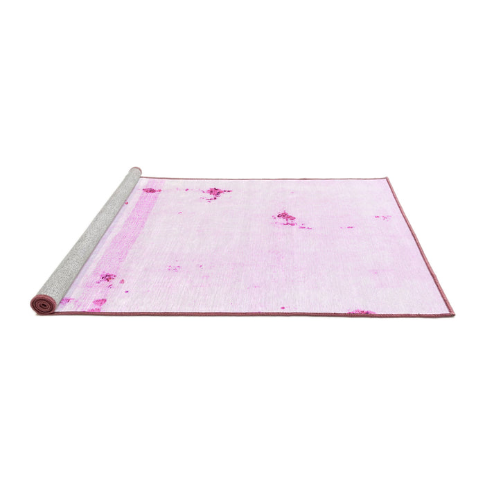 Sideview of Machine Washable Abstract Pink Modern Rug, wshabs2083pnk