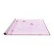 Sideview of Machine Washable Abstract Pink Modern Rug, wshabs2083pnk