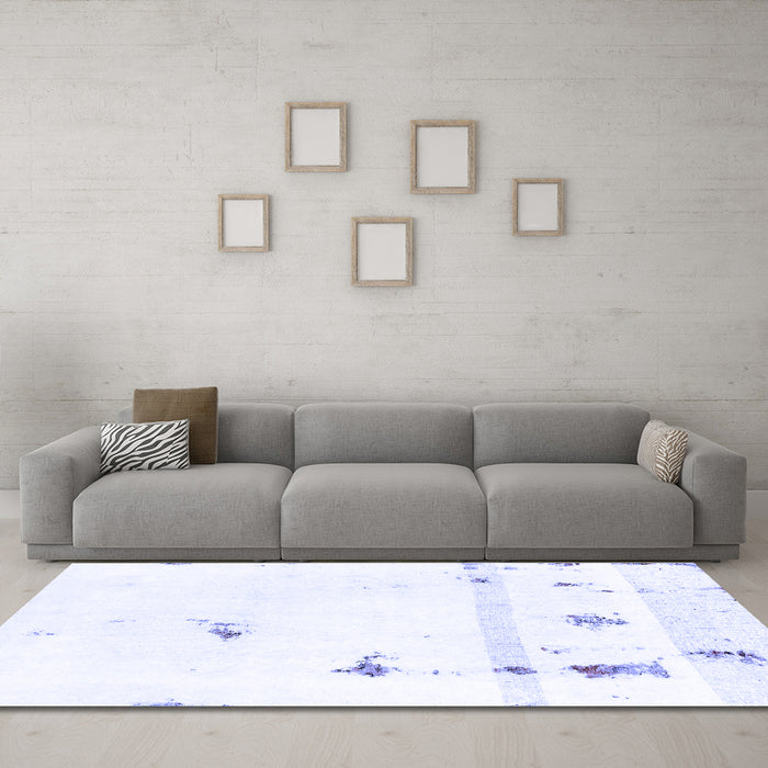 Machine Washable Abstract Blue Modern Rug in a Living Room, wshabs2083blu