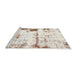 Sideview of Machine Washable Abstract Tan Brown Rug, wshabs2084