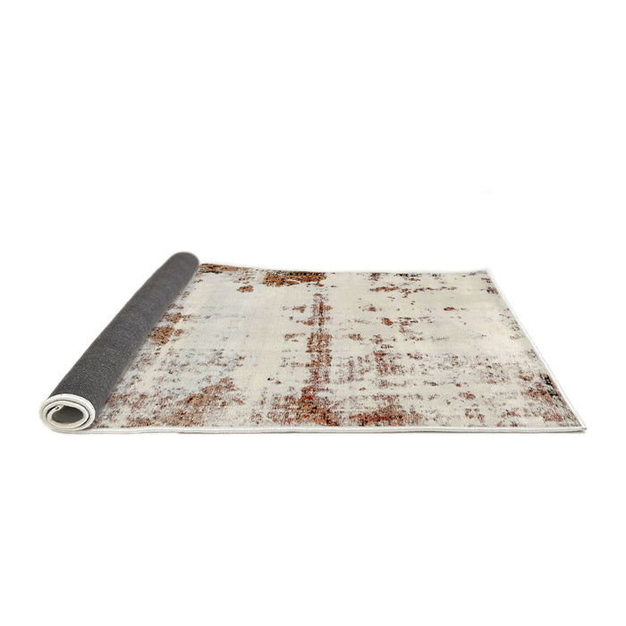 Sideview of Abstract Tan Brown Modern Rug, abs2084