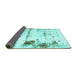 Sideview of Abstract Turquoise Modern Rug, abs2084turq