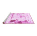 Sideview of Machine Washable Abstract Pink Modern Rug, wshabs2084pnk