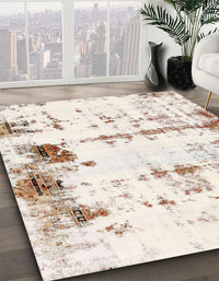 Abstract Tan Brown Modern Rug, abs2084