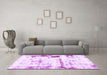 Machine Washable Abstract Purple Modern Area Rugs in a Living Room, wshabs2084pur