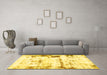 Machine Washable Abstract Yellow Modern Rug in a Living Room, wshabs2084yw