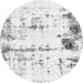 Round Abstract Gray Modern Rug, abs2084gry