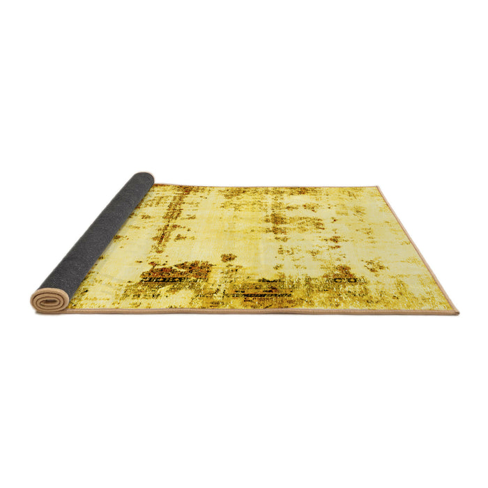 Sideview of Abstract Yellow Modern Rug, abs2084yw