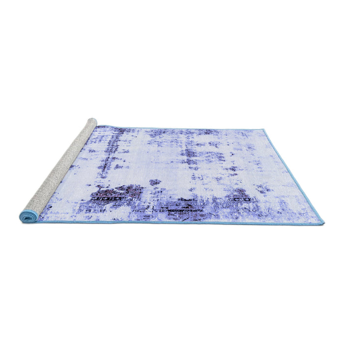 Sideview of Machine Washable Abstract Blue Modern Rug, wshabs2084blu