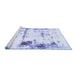 Sideview of Machine Washable Abstract Blue Modern Rug, wshabs2084blu