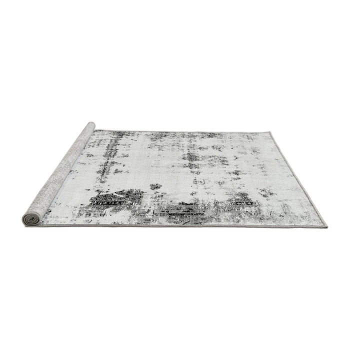 Sideview of Machine Washable Abstract Gray Modern Rug, wshabs2084gry