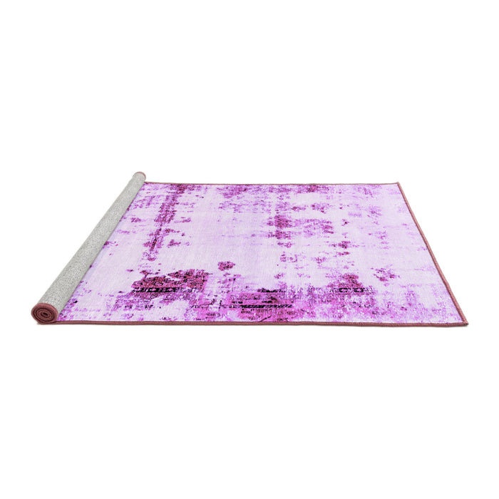 Sideview of Machine Washable Abstract Purple Modern Area Rugs, wshabs2084pur