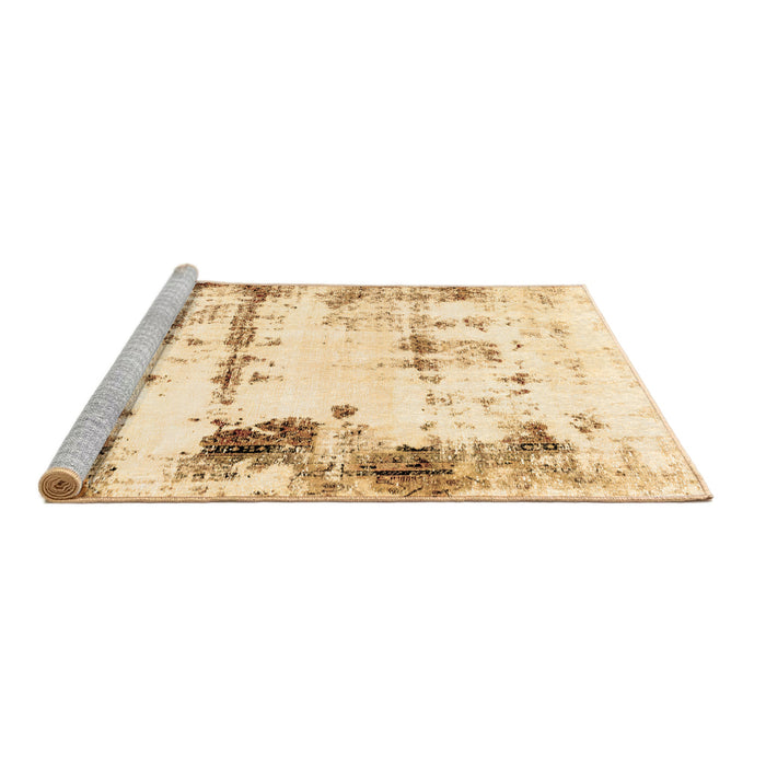 Sideview of Machine Washable Abstract Brown Modern Rug, wshabs2084brn