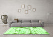 Machine Washable Abstract Green Modern Area Rugs in a Living Room,, wshabs2084grn