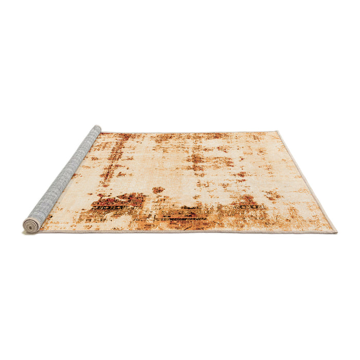 Sideview of Machine Washable Abstract Orange Modern Area Rugs, wshabs2084org