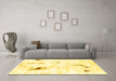 Machine Washable Abstract Yellow Modern Rug in a Living Room, wshabs2085yw