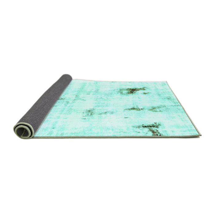 Sideview of Abstract Turquoise Modern Rug, abs2085turq