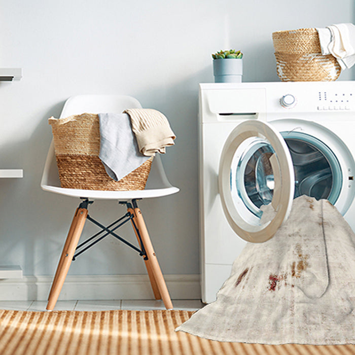 Machine Washable Abstract Whip Beige Rug in a Washing Machine, wshabs2085