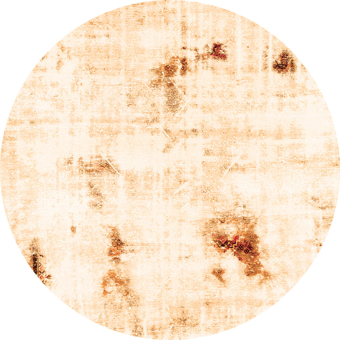 Round Abstract Orange Modern Rug, abs2085org