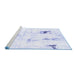 Sideview of Machine Washable Abstract Blue Modern Rug, wshabs2085blu