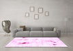 Machine Washable Abstract Pink Modern Rug in a Living Room, wshabs2085pnk