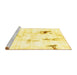 Sideview of Machine Washable Abstract Yellow Modern Rug, wshabs2085yw