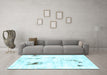 Machine Washable Abstract Light Blue Modern Rug in a Living Room, wshabs2085lblu