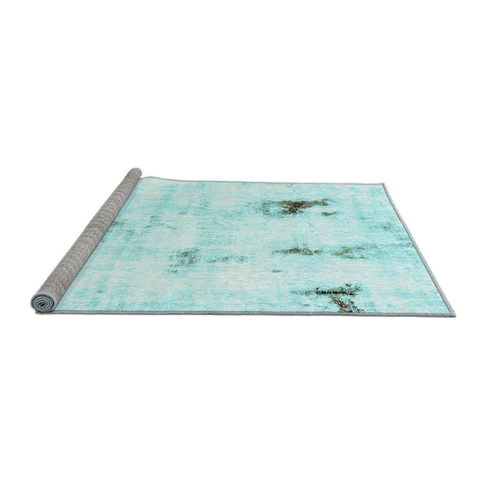 Sideview of Machine Washable Abstract Light Blue Modern Rug, wshabs2085lblu