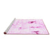 Sideview of Machine Washable Abstract Pink Modern Rug, wshabs2085pnk