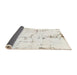 Sideview of Abstract Antique White Beige Modern Rug, abs2086