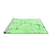 Sideview of Machine Washable Abstract Green Modern Area Rugs, wshabs2086grn