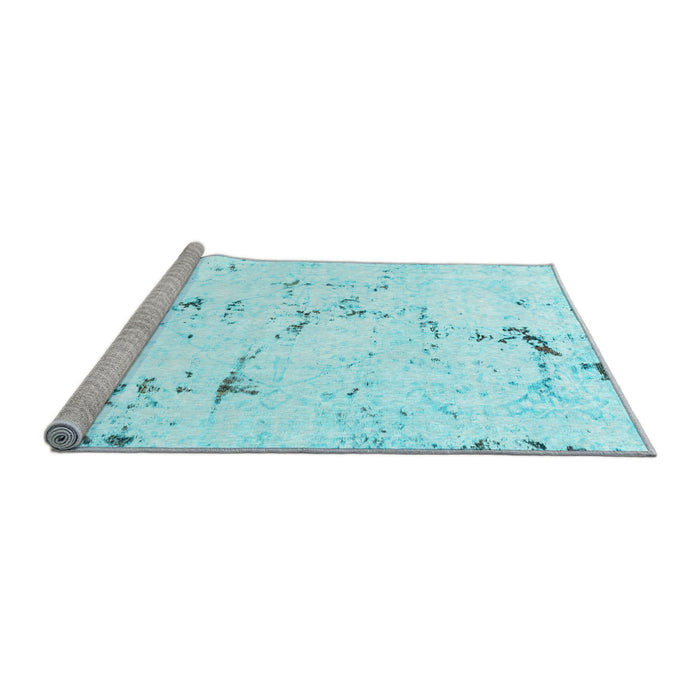 Sideview of Machine Washable Abstract Light Blue Modern Rug, wshabs2086lblu