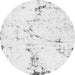 Round Abstract Gray Modern Rug, abs2086gry