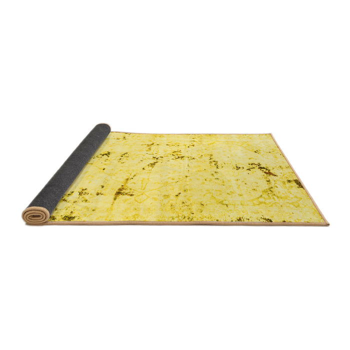 Sideview of Abstract Yellow Modern Rug, abs2086yw