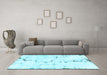 Machine Washable Abstract Light Blue Modern Rug in a Living Room, wshabs2086lblu