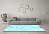 Machine Washable Abstract Light Blue Modern Rug, wshabs2086lblu