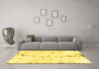 Machine Washable Abstract Yellow Modern Rug, wshabs2086yw